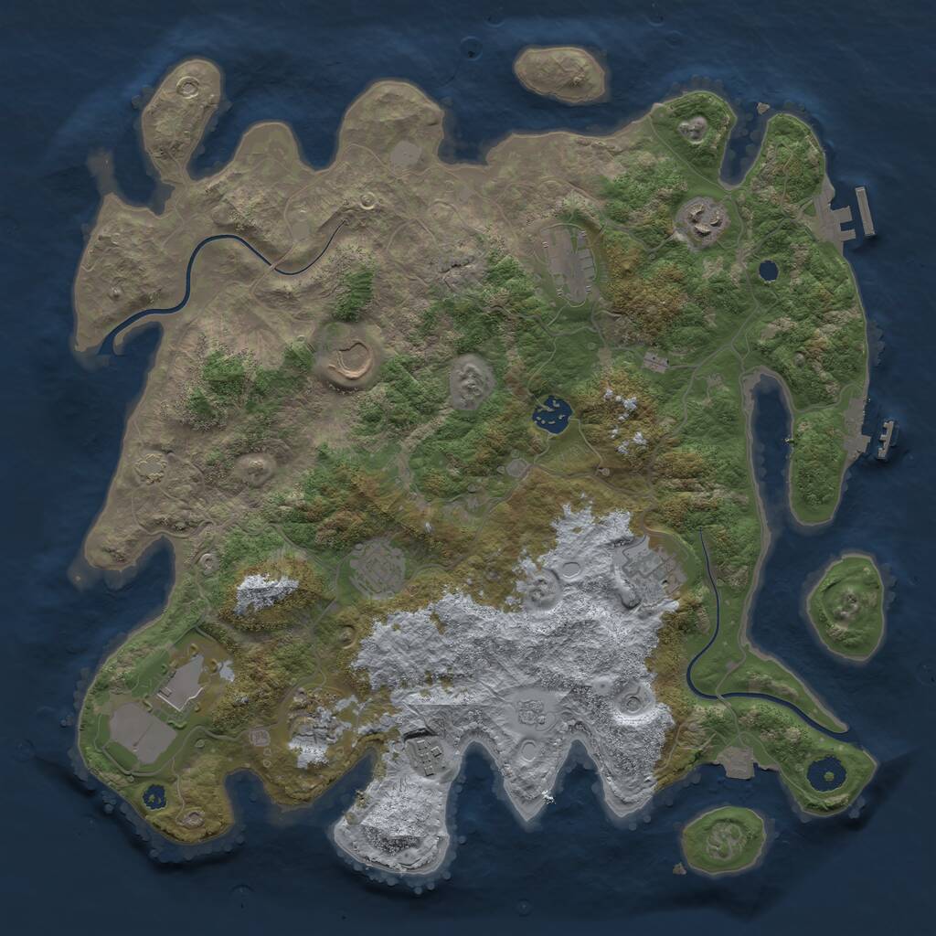 Rust Map: Procedural Map, Size: 3850, Seed: 2022594333, 15 Monuments