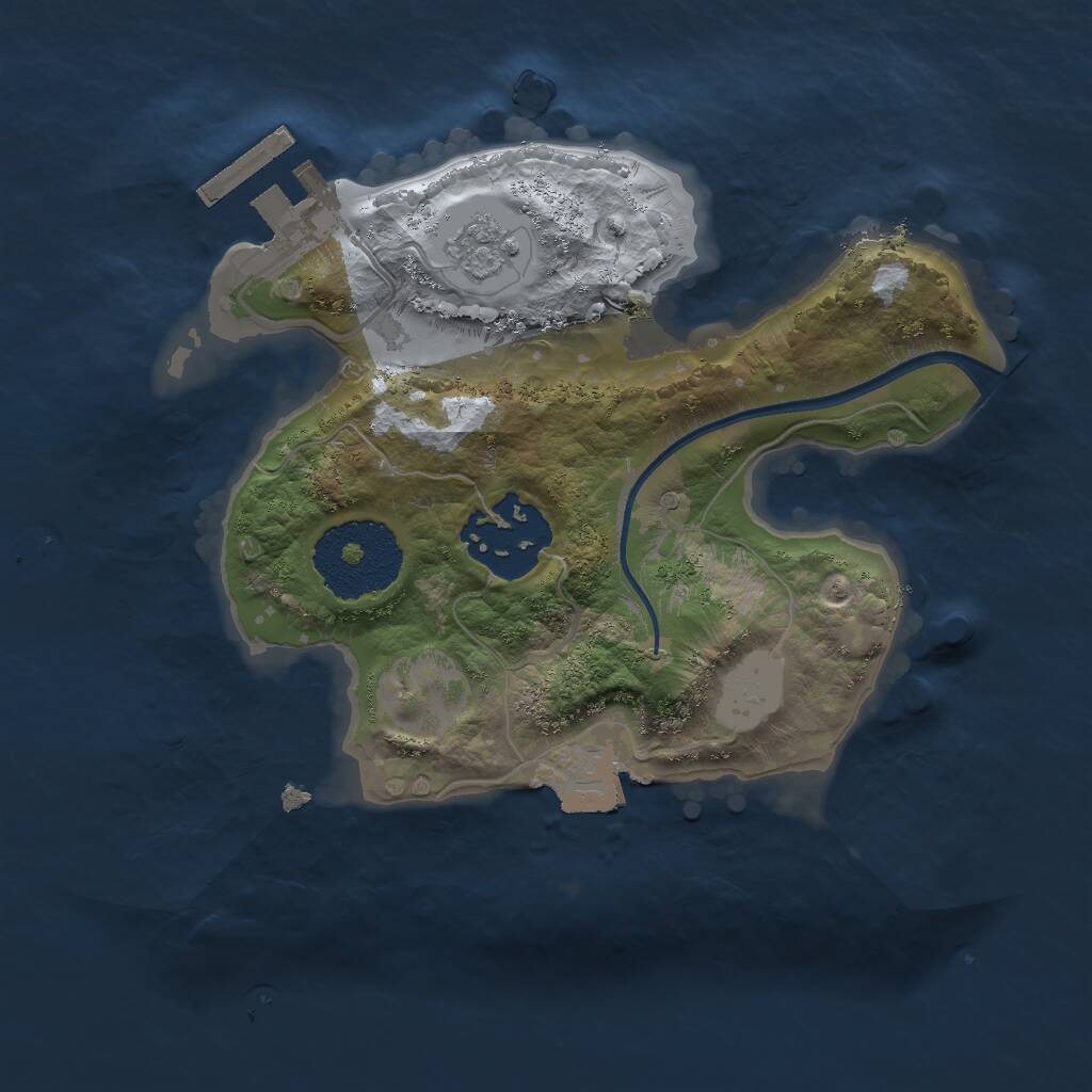 Rust Map: Procedural Map, Size: 2000, Seed: 1189504206, 4 Monuments