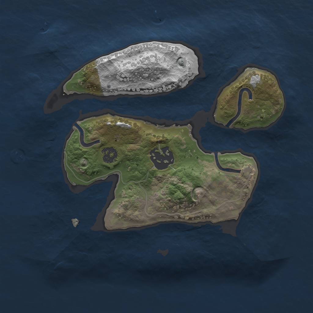 Rust Map: Procedural Map, Size: 2000, Seed: 1189504206, 3 Monuments