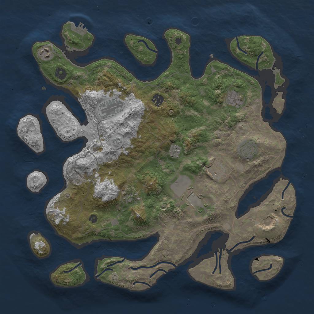 Rust Map: Procedural Map, Size: 4000, Seed: 156897, 14 Monuments