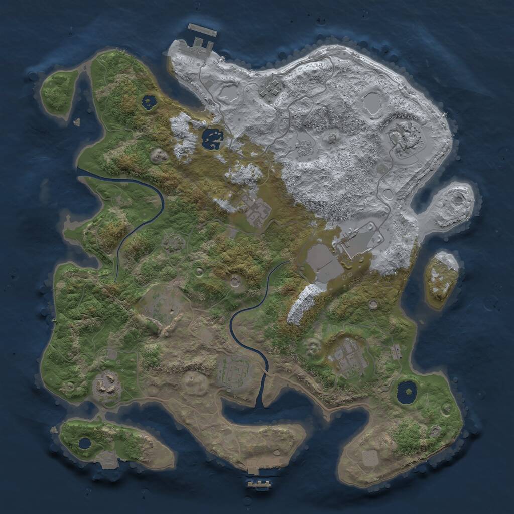 Rust Map: Procedural Map, Size: 3500, Seed: 1508613717, 15 Monuments