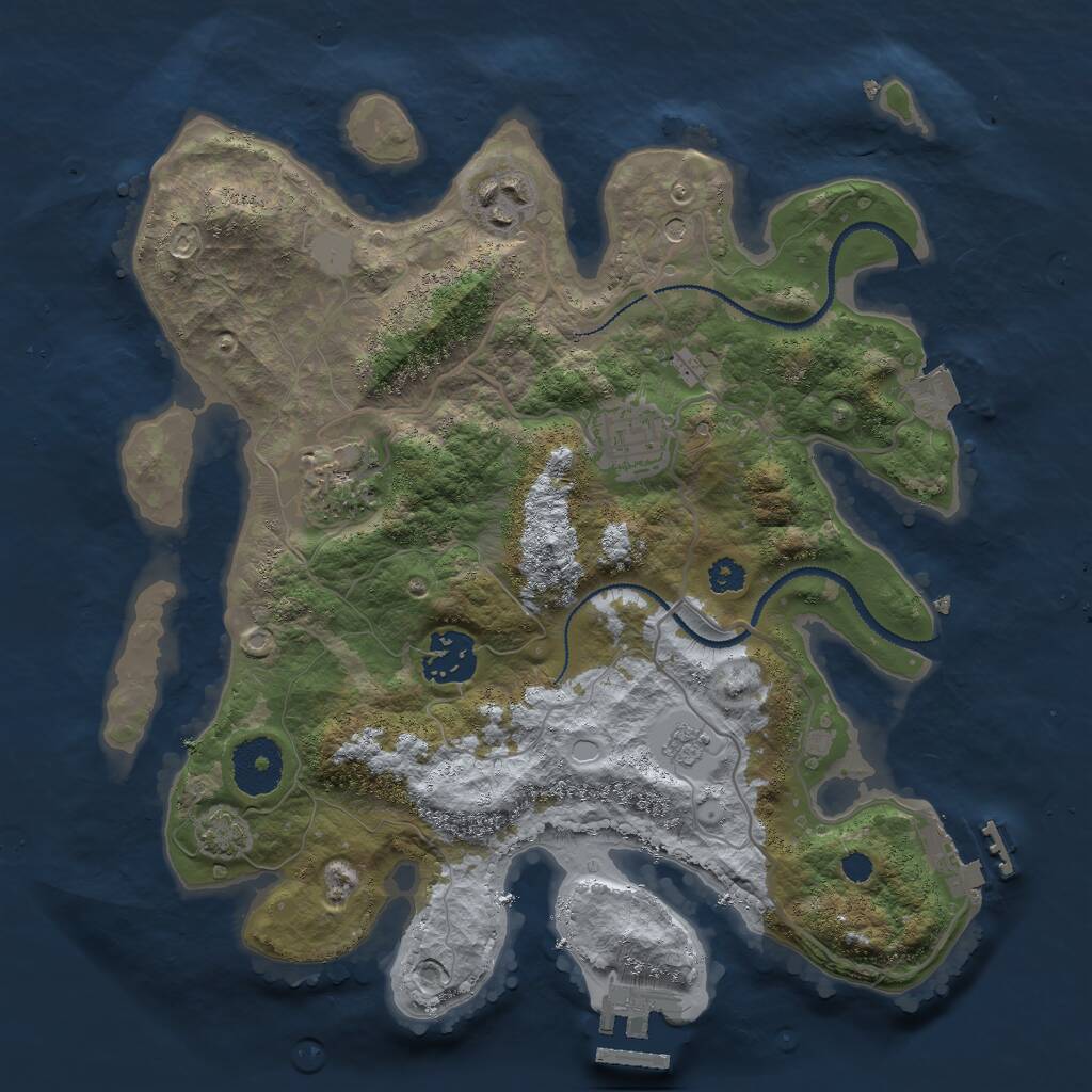 Rust Map: Procedural Map, Size: 3000, Seed: 161715377, 10 Monuments