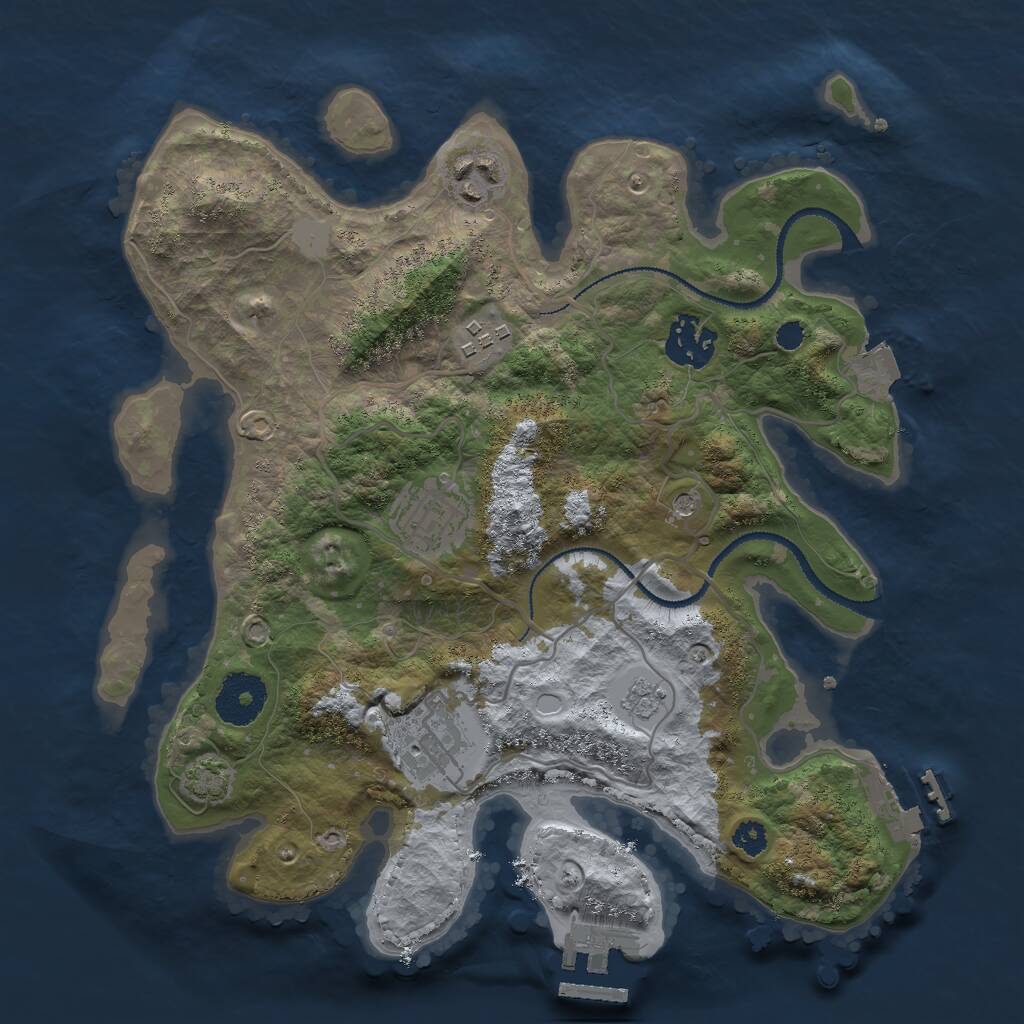 Rust Map: Procedural Map, Size: 3000, Seed: 161715377, 11 Monuments