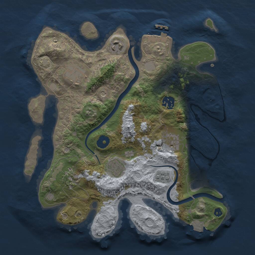 Rust Map: Procedural Map, Size: 3000, Seed: 161715377, 11 Monuments