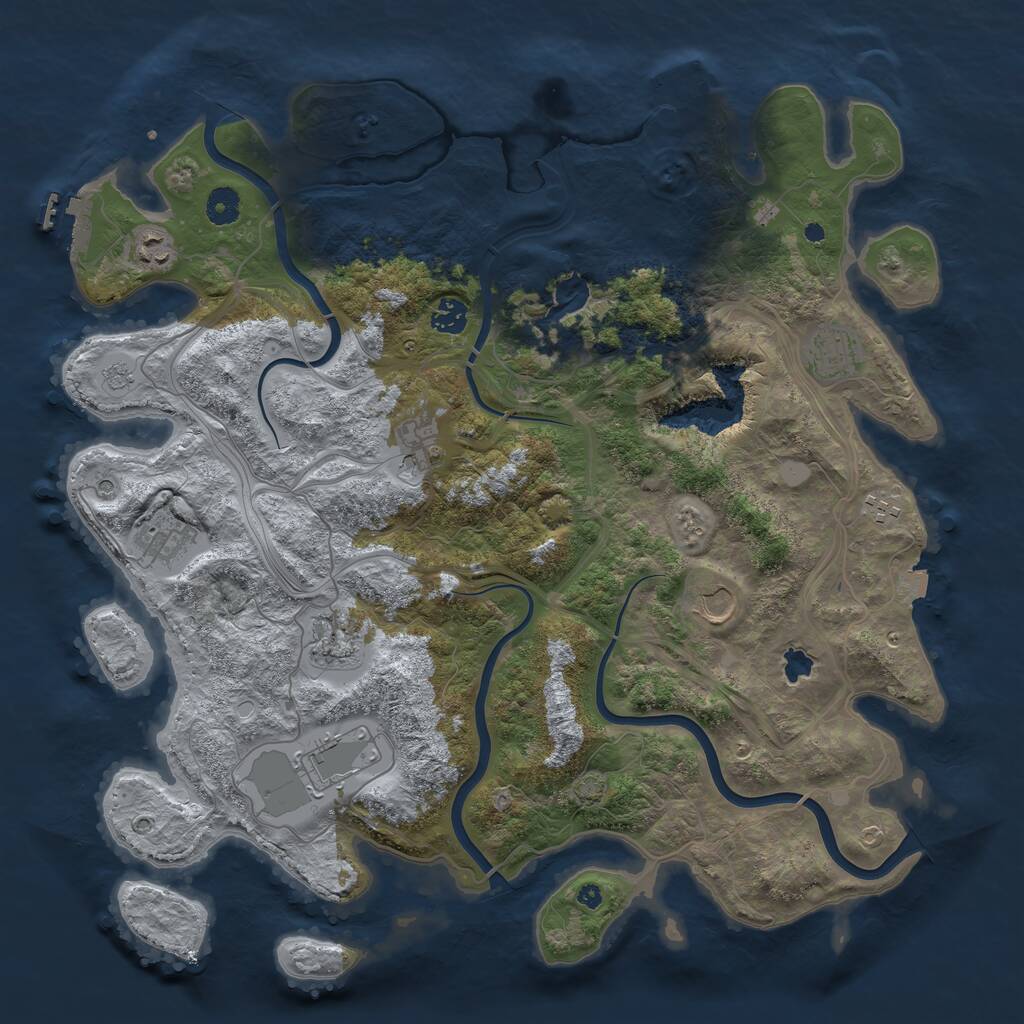 Rust Map: Procedural Map, Size: 4250, Seed: 14474, 15 Monuments
