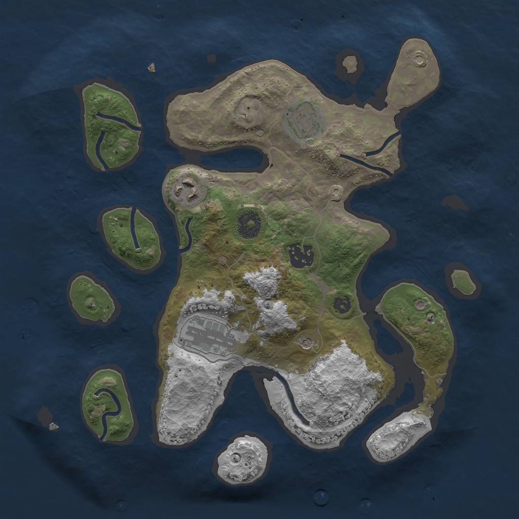 Rust Map: Procedural Map, Size: 3000, Seed: 316540, 7 Monuments