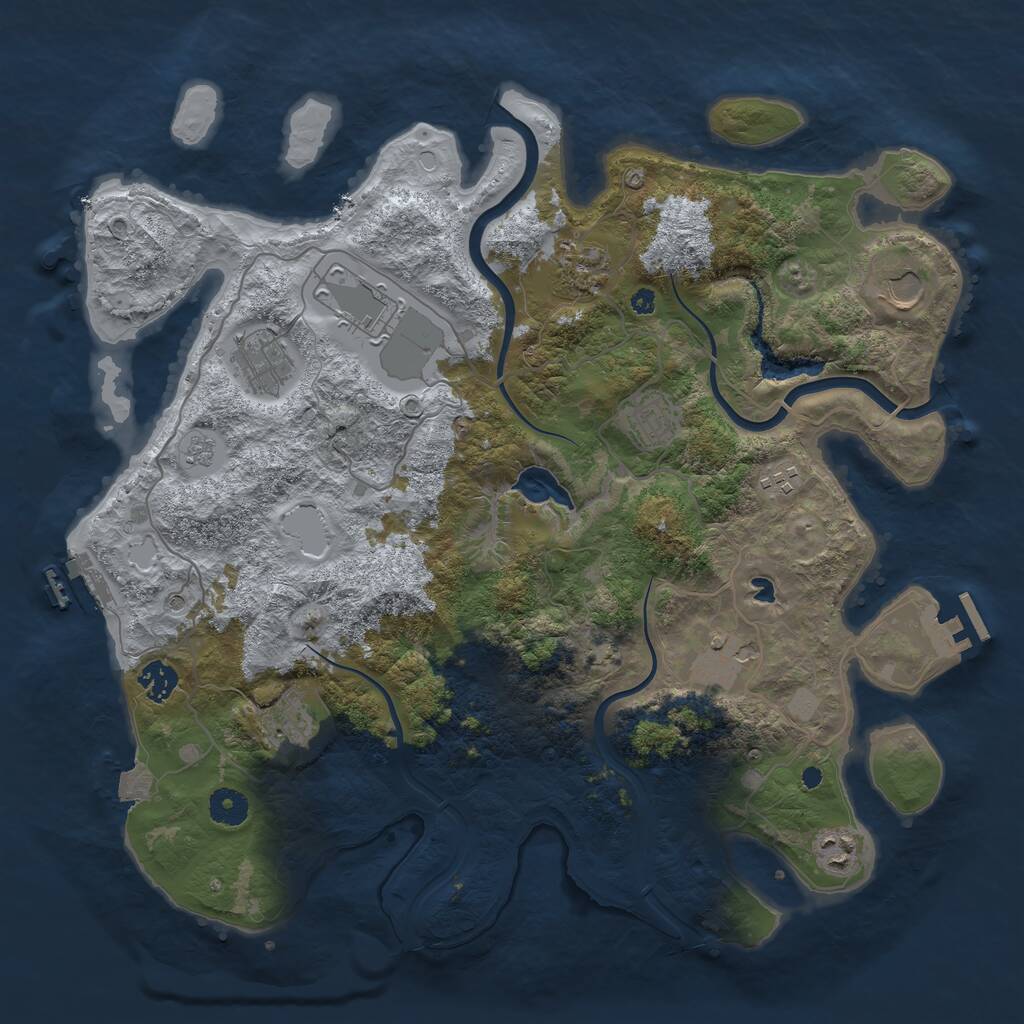 Rust Map: Procedural Map, Size: 4000, Seed: 1864560984, 16 Monuments