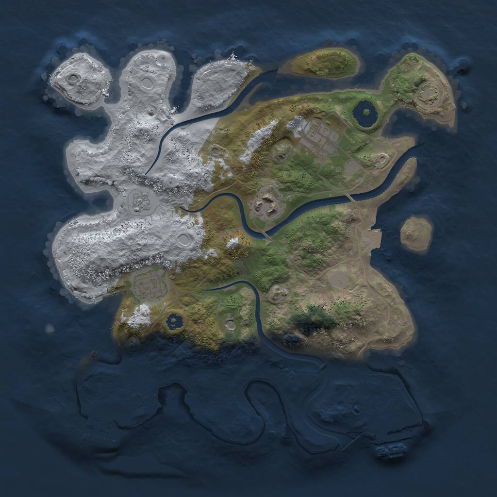 Rust Map: Procedural Map, Size: 3000, Seed: 457587749, 9 Monuments