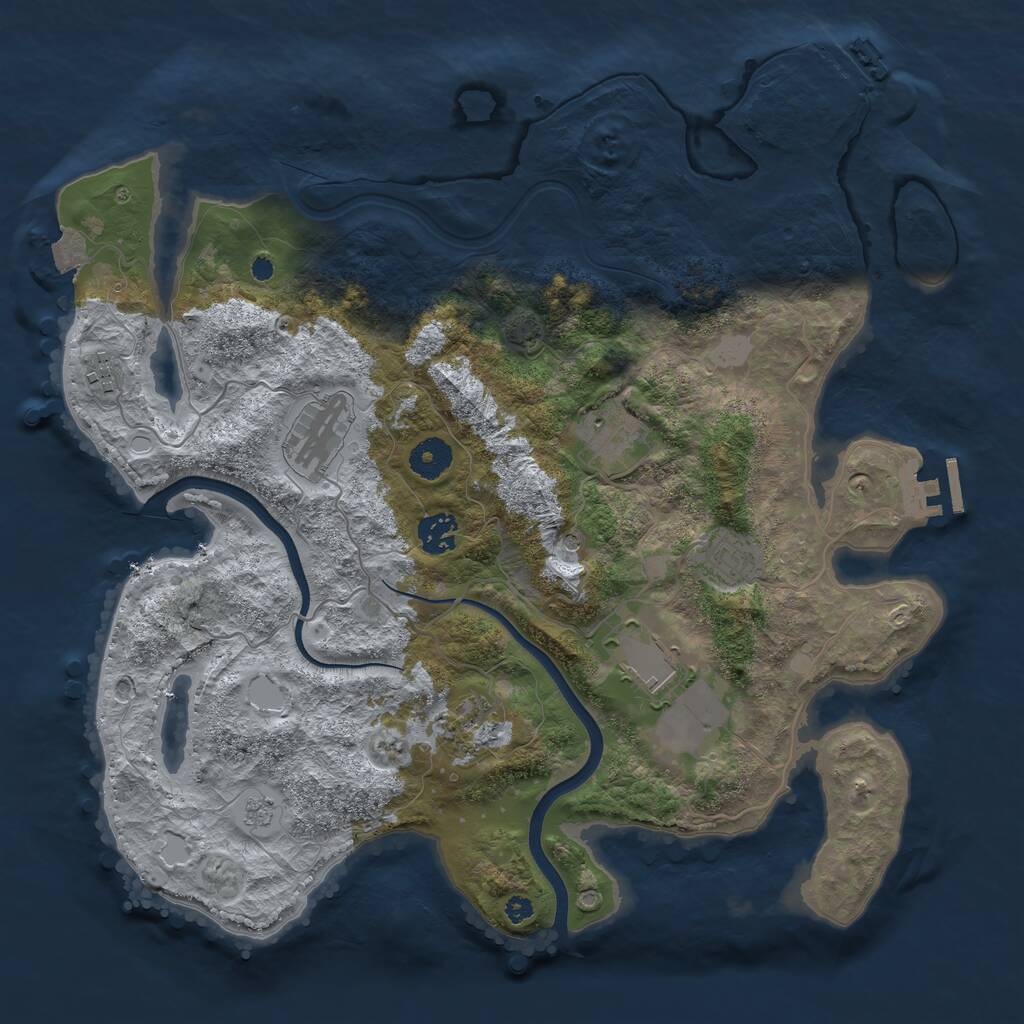 Rust Map: Procedural Map, Size: 3750, Seed: 4733, 13 Monuments