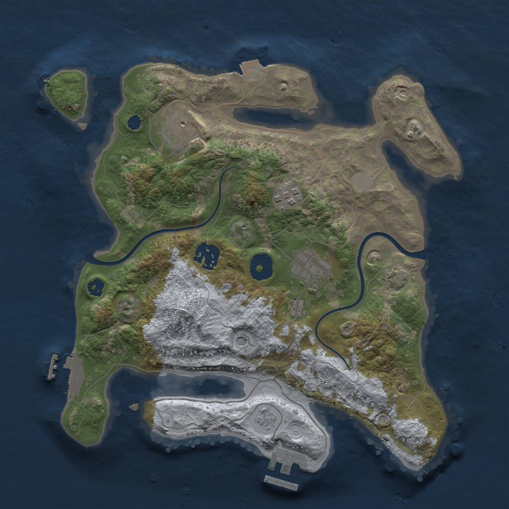 Rust Map: Procedural Map, Size: 3000, Seed: 133700, 10 Monuments