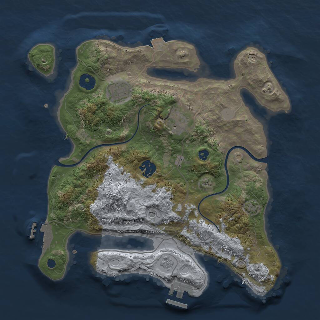 Rust Map: Procedural Map, Size: 3000, Seed: 133700, 9 Monuments