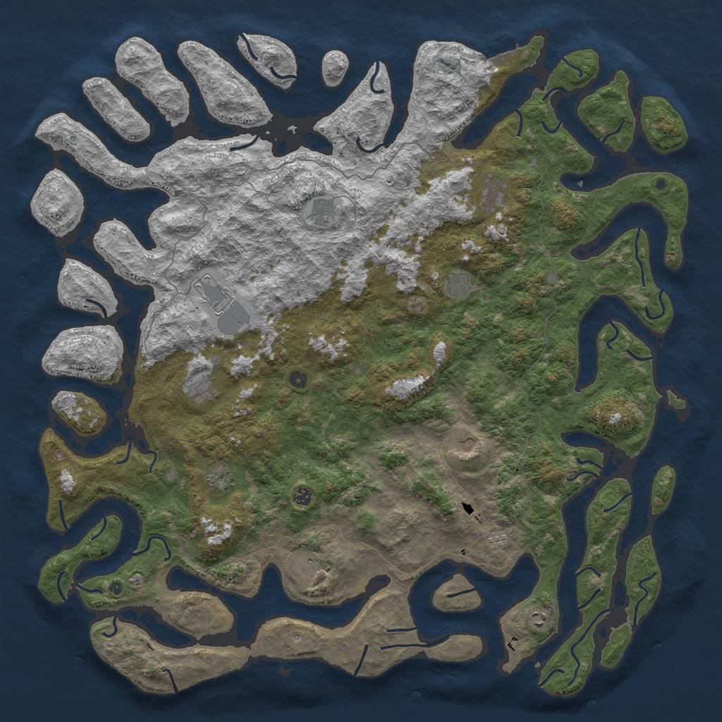 Rust Map: Procedural Map, Size: 6000, Seed: 1480369037, 15 Monuments