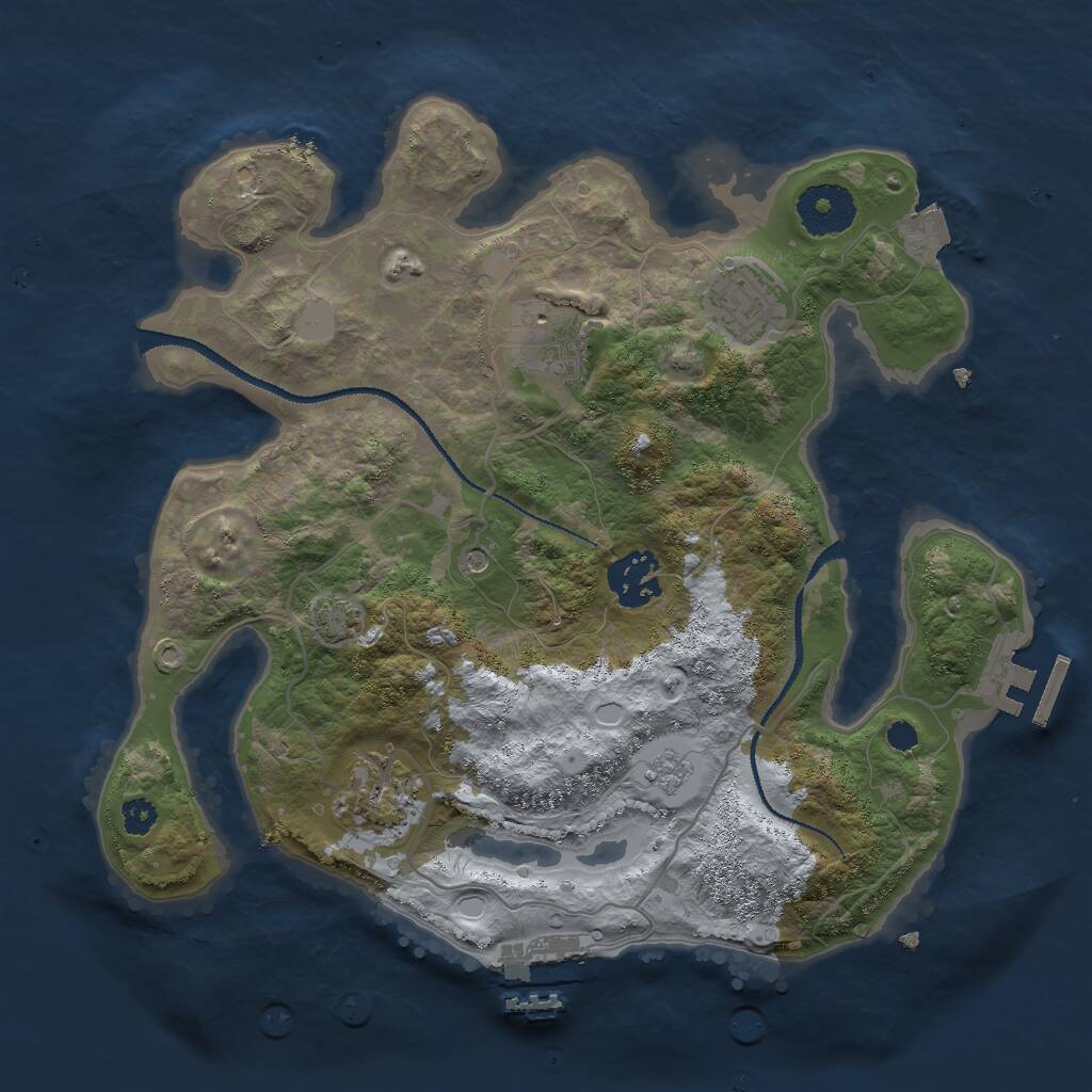 Rust Map: Procedural Map, Size: 3000, Seed: 1518622157, 10 Monuments