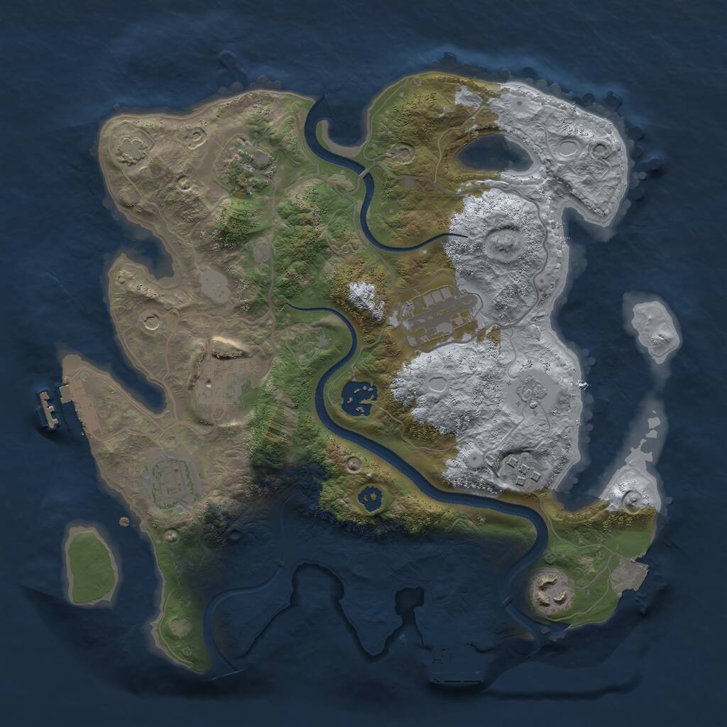 Rust Map: Procedural Map, Size: 3000, Seed: 1329070061, 13 Monuments