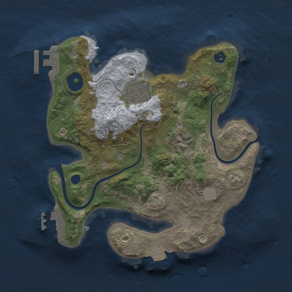 Rust Map: Procedural Map, Size: 2500, Seed: 6947, 6 Monuments