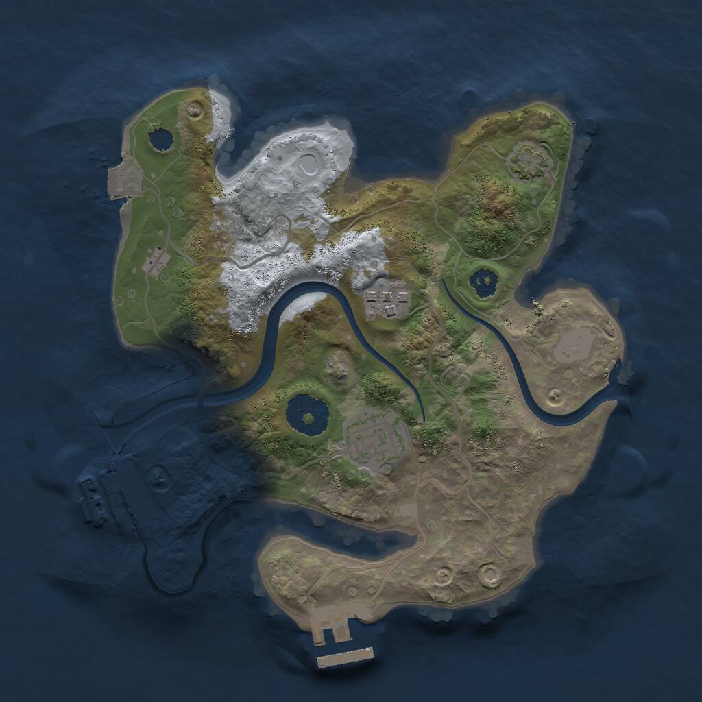 Rust Map: Procedural Map, Size: 2500, Seed: 6947, 6 Monuments