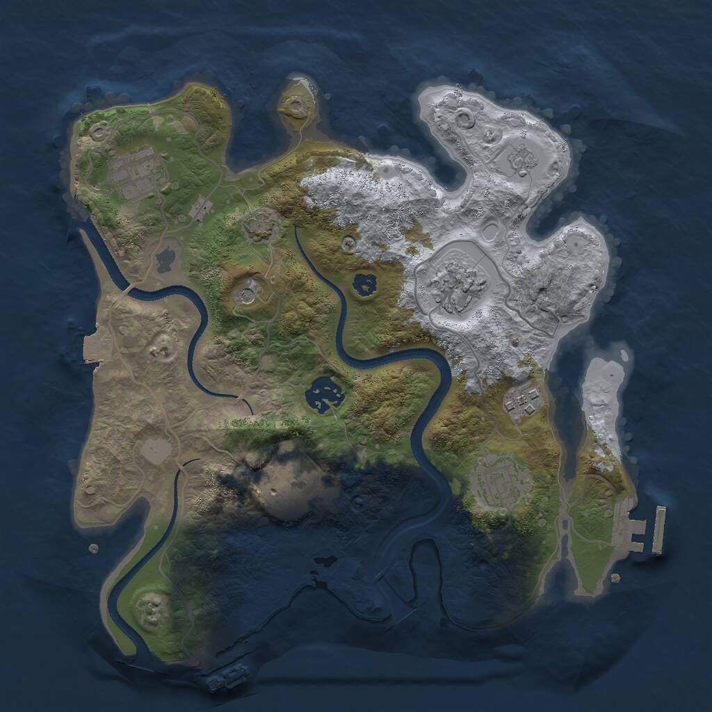 Rust Map: Procedural Map, Size: 3000, Seed: 793465, 12 Monuments