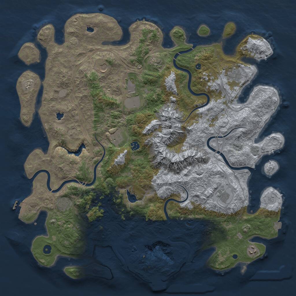 Rust Map: Procedural Map, Size: 5000, Seed: 649731996, 16 Monuments