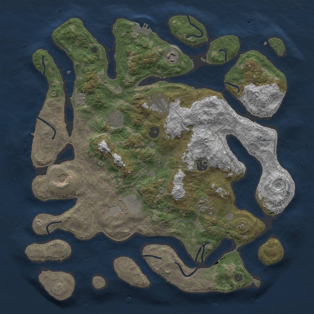 Rust Map: Procedural Map, Size: 4250, Seed: 22862, 13 Monuments