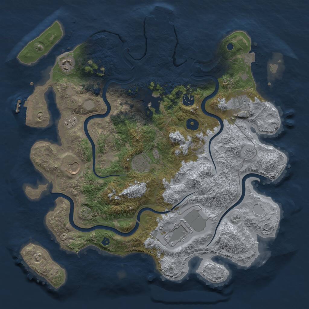 Rust Map: Procedural Map, Size: 3750, Seed: 1737318297, 14 Monuments