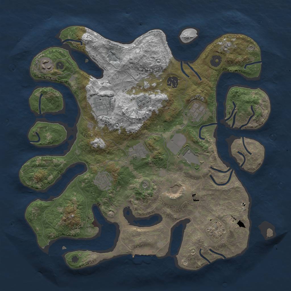 Rust Map: Procedural Map, Size: 3750, Seed: 382569, 14 Monuments