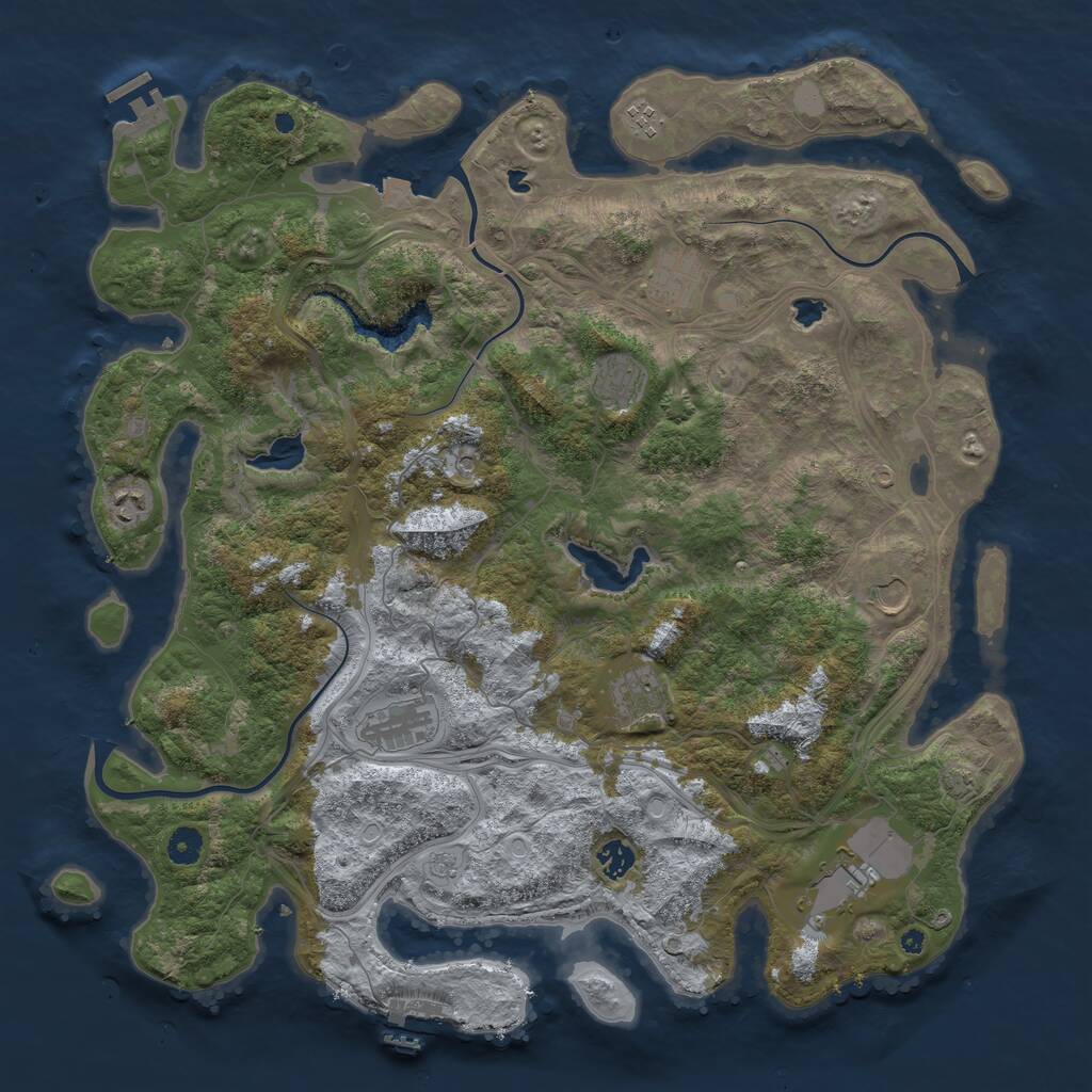 Rust Map: Procedural Map, Size: 4500, Seed: 498790946, 15 Monuments
