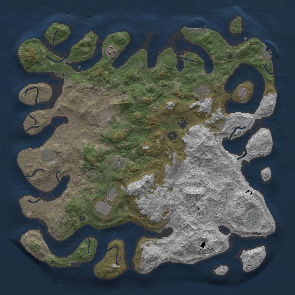Rust Map: Procedural Map, Size: 4800, Seed: 31415926, 15 Monuments