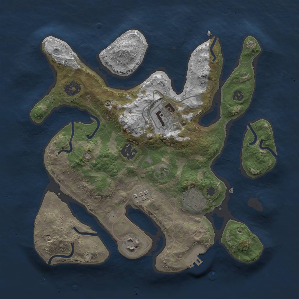 Rust Map: Procedural Map, Size: 2900, Seed: 7465, 9 Monuments