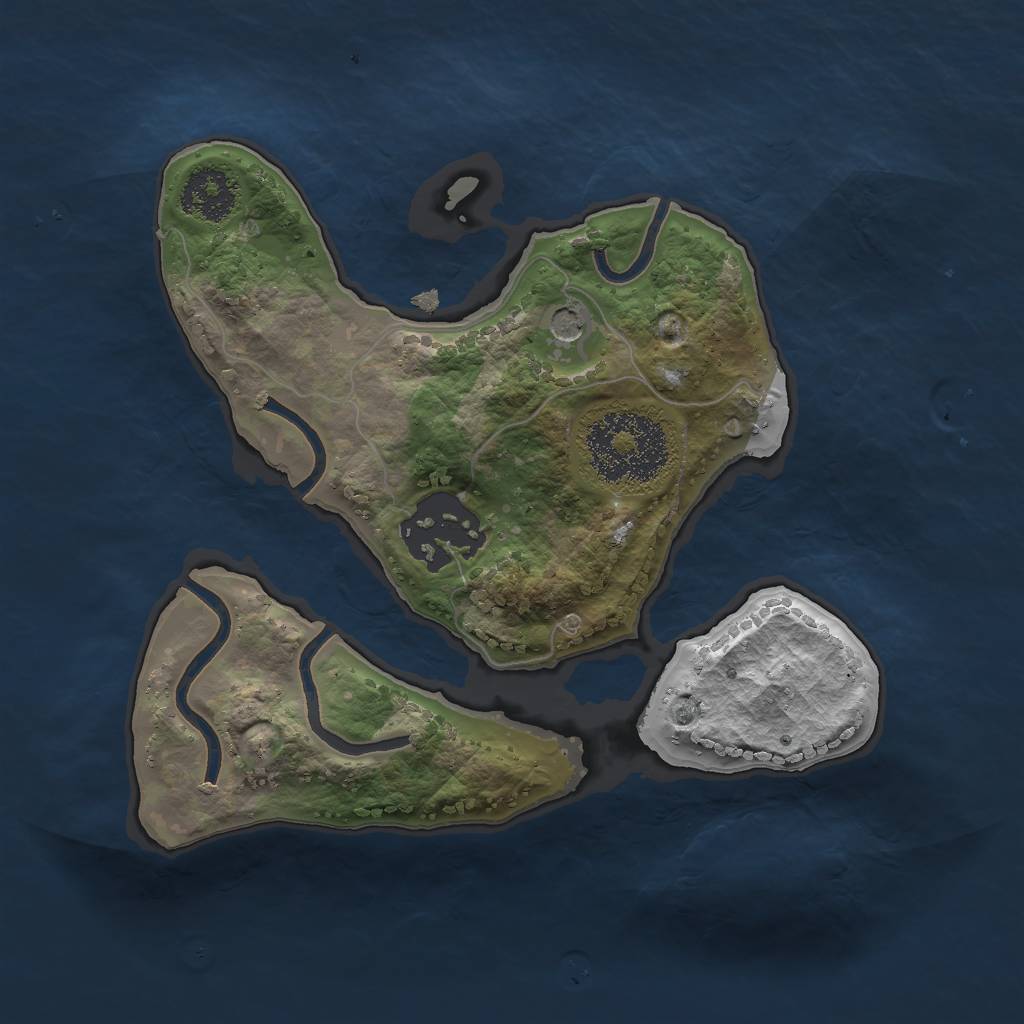 Rust Map: Procedural Map, Size: 1969, Seed: 4989, 4 Monuments