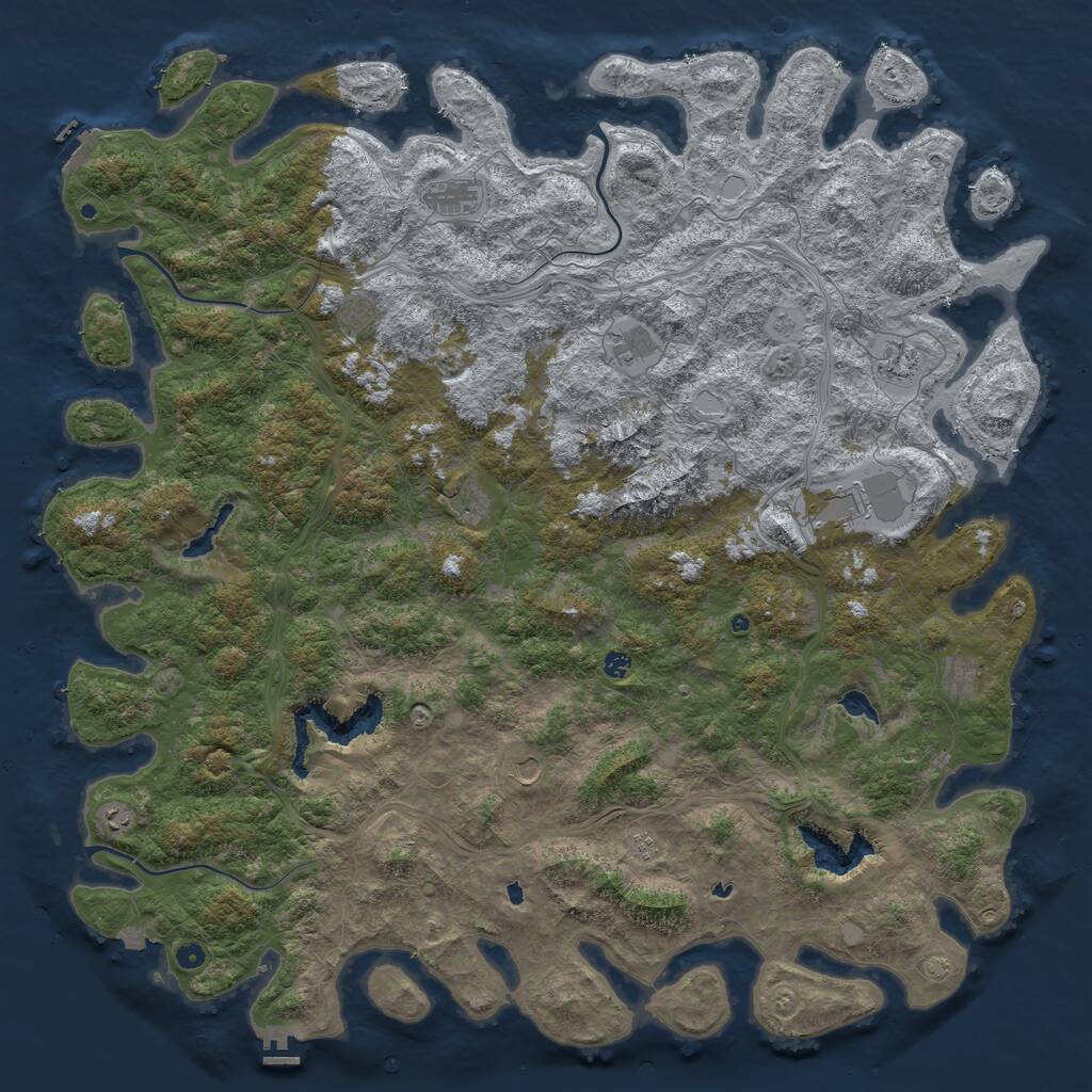 Rust Map: Procedural Map, Size: 6000, Seed: 8675320, 17 Monuments