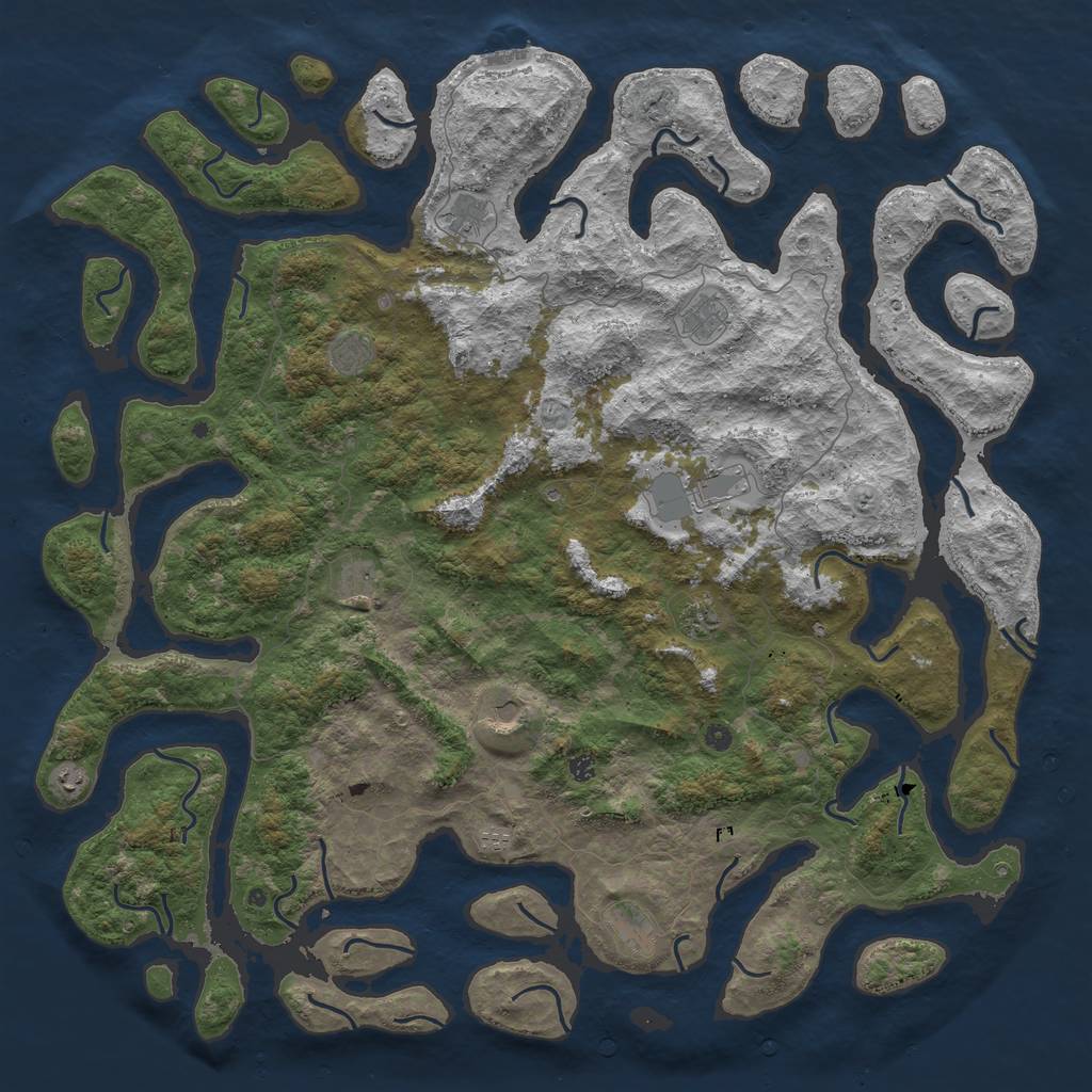 Rust Map: Procedural Map, Size: 6000, Seed: 4684123, 15 Monuments