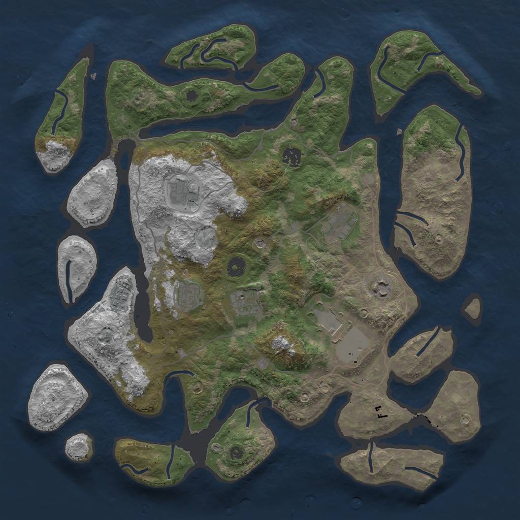 Rust Map: Procedural Map, Size: 4000, Seed: 8526, 11 Monuments