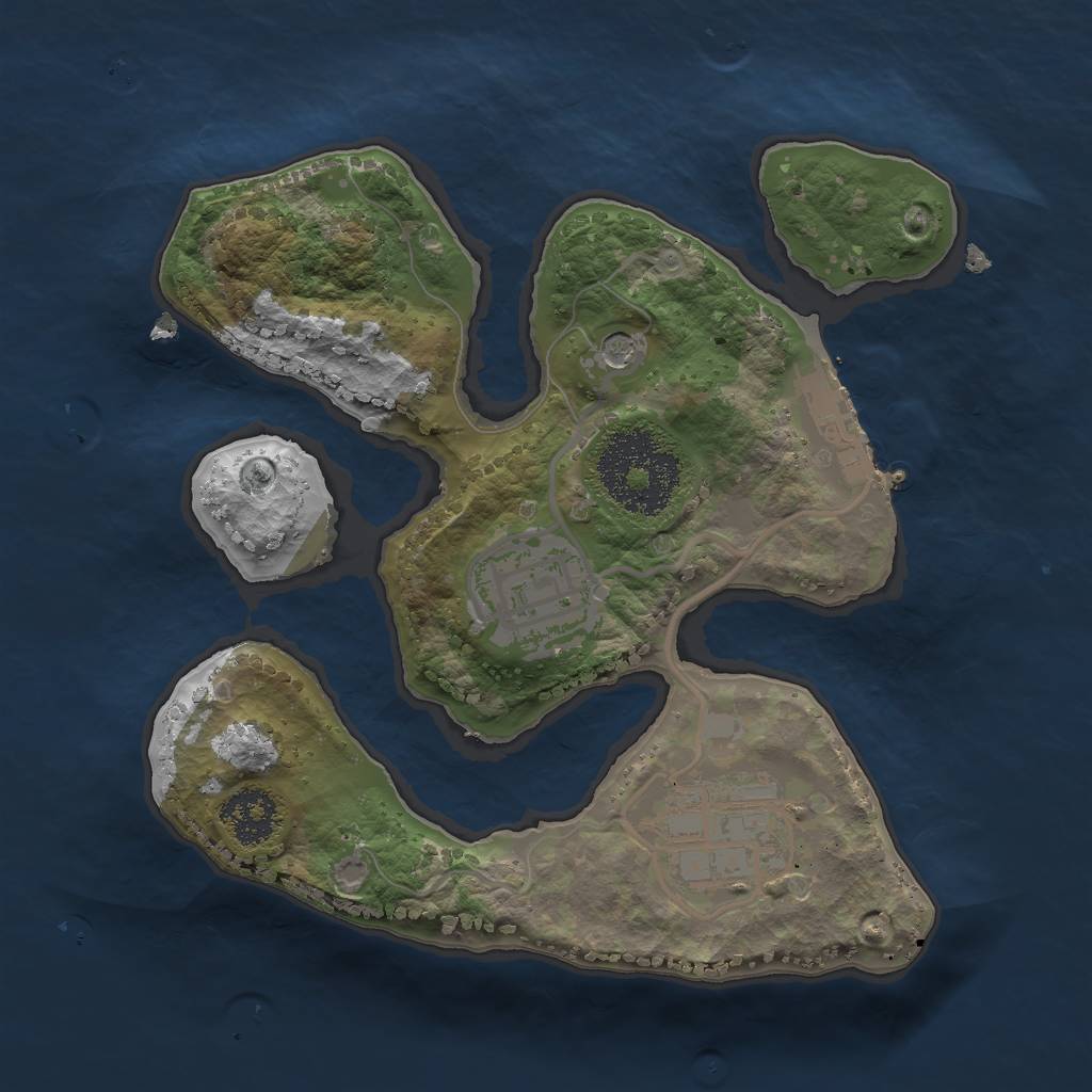 Rust Map: Procedural Map, Size: 2000, Seed: 1646604612, 6 Monuments