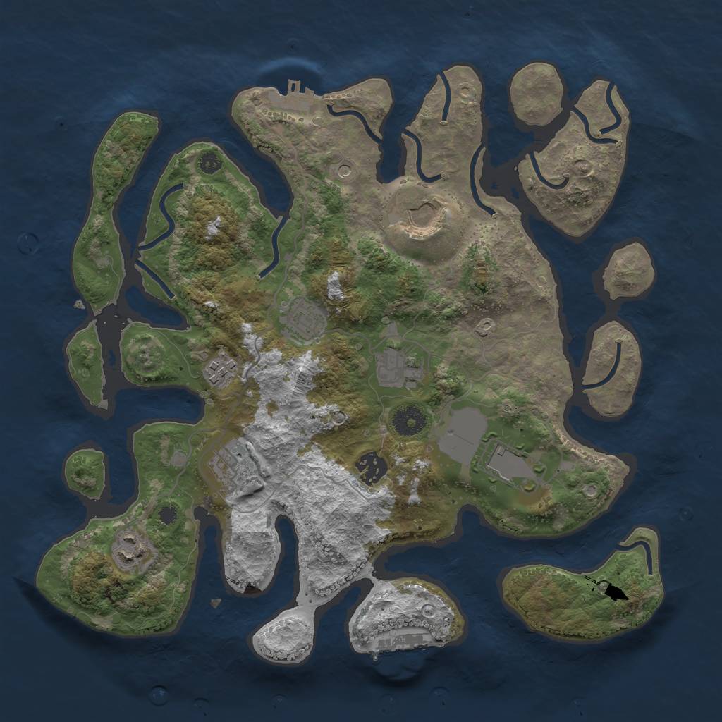 Rust Map: Procedural Map, Size: 3500, Seed: 62654, 13 Monuments