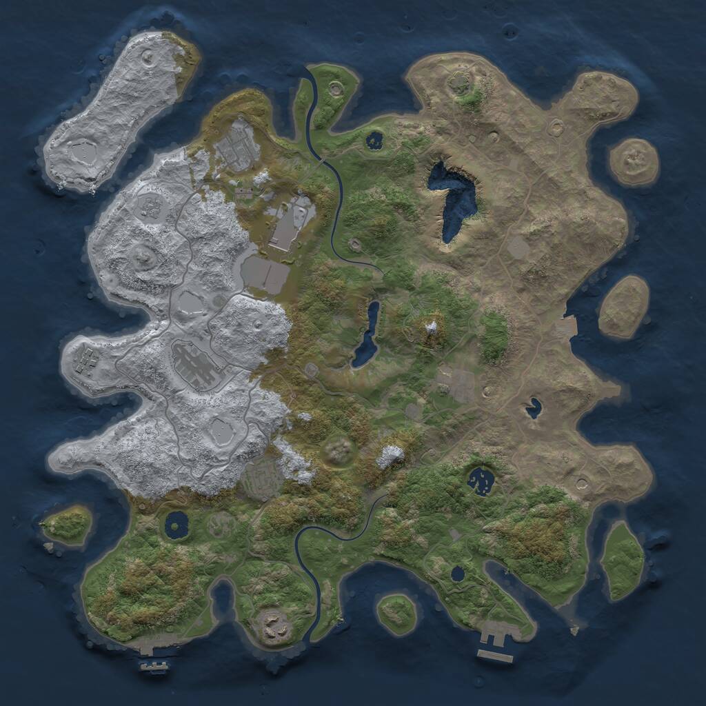 Rust Map: Procedural Map, Size: 4000, Seed: 243, 14 Monuments