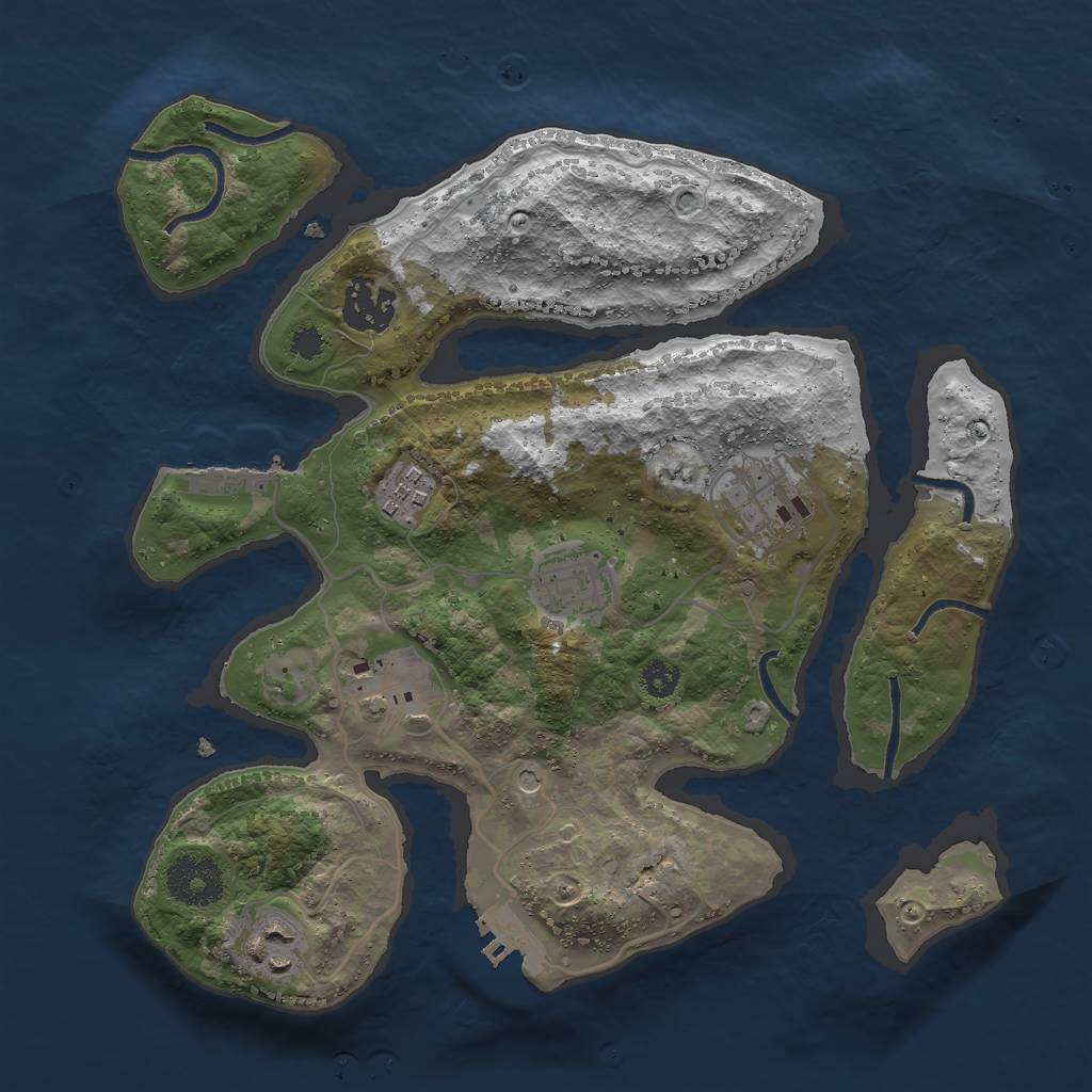 Rust Map: Procedural Map, Size: 3000, Seed: 586045864, 11 Monuments