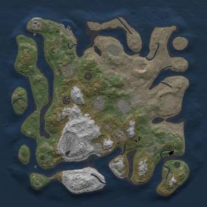 Thumbnail Rust Map: Procedural Map, Size: 3900, Seed: 1119709545, 15 Monuments