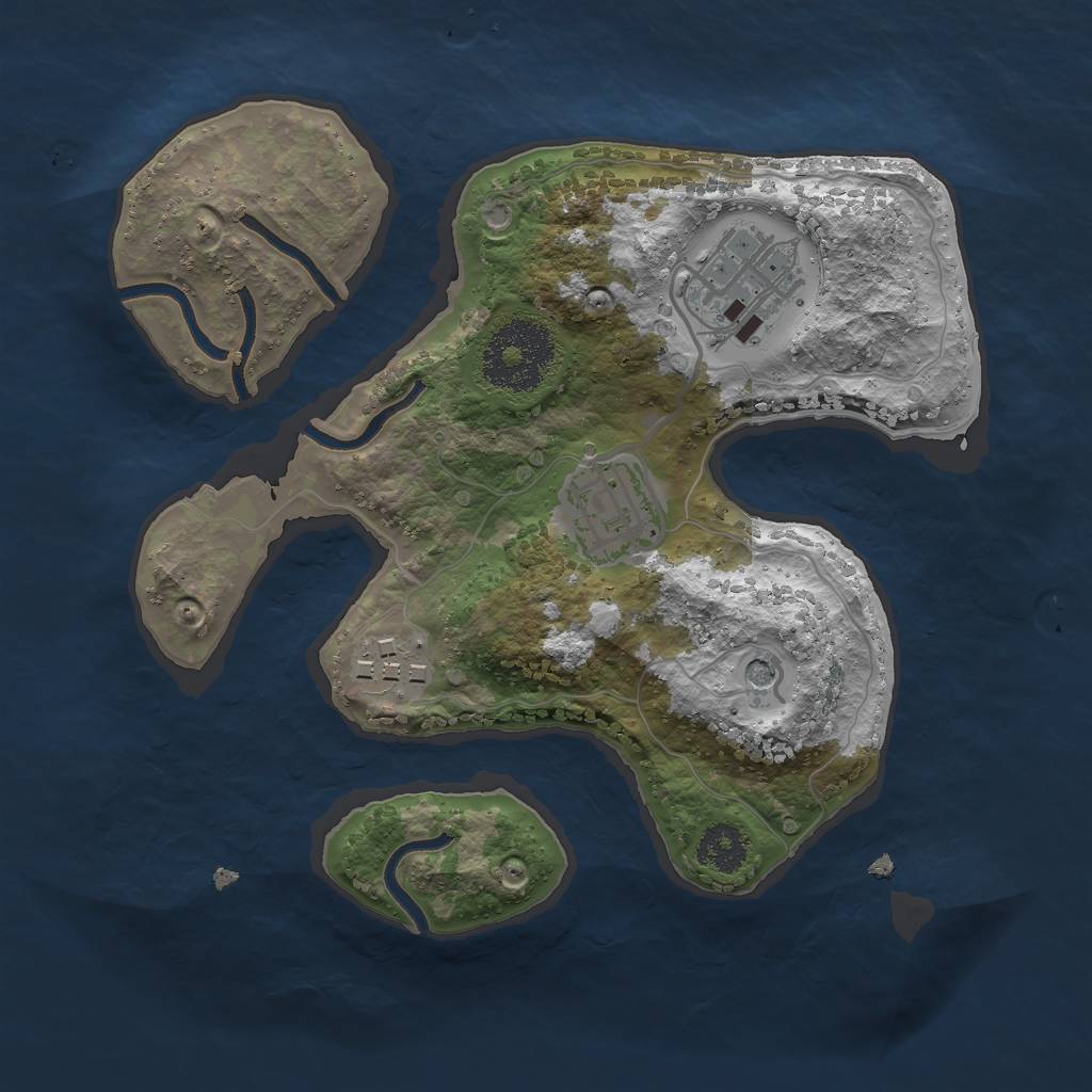 Rust Map: Procedural Map, Size: 2300, Seed: 742055, 6 Monuments