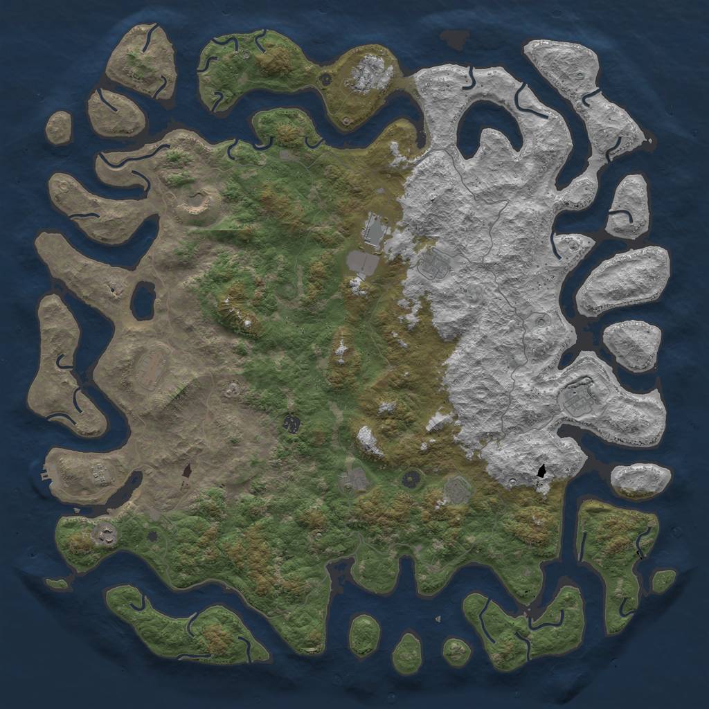 Rust Map: Procedural Map, Size: 6000, Seed: 2709, 15 Monuments