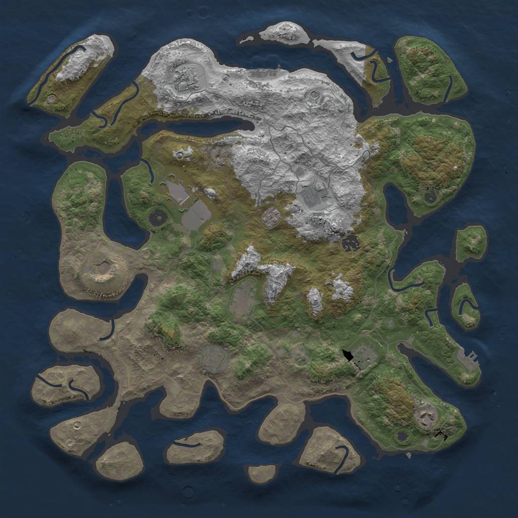 Rust Map: Procedural Map, Size: 4500, Seed: 1628909499, 15 Monuments