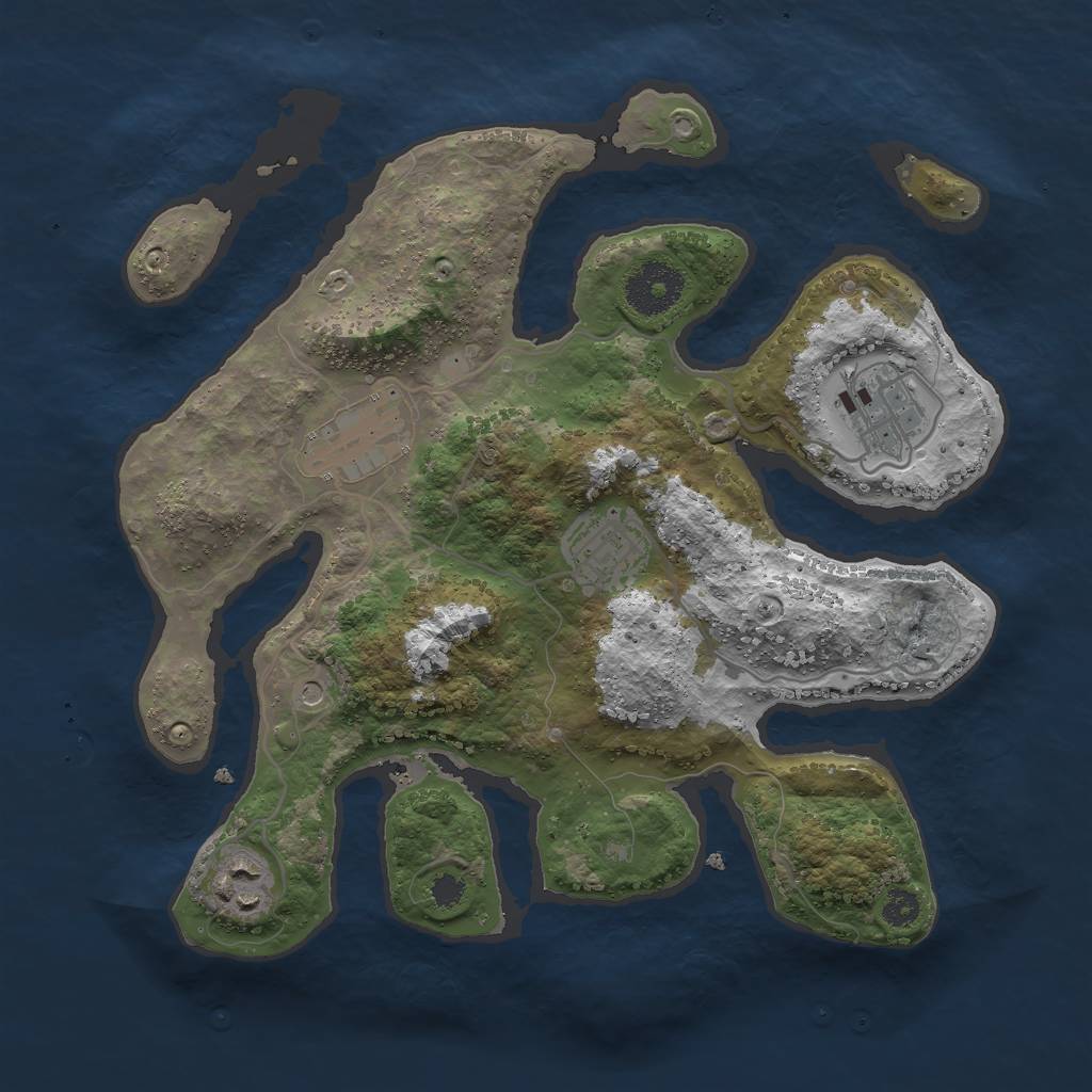 Rust Map: Procedural Map, Size: 3000, Seed: 311, 7 Monuments