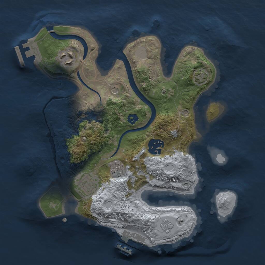 Rust Map: Procedural Map, Size: 2500, Seed: 5867, 10 Monuments