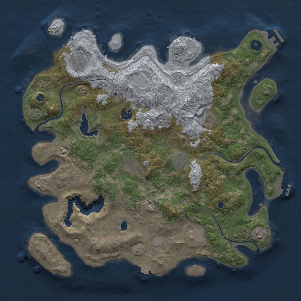 Rust Map: Procedural Map, Size: 4050, Seed: 348790692, 14 Monuments