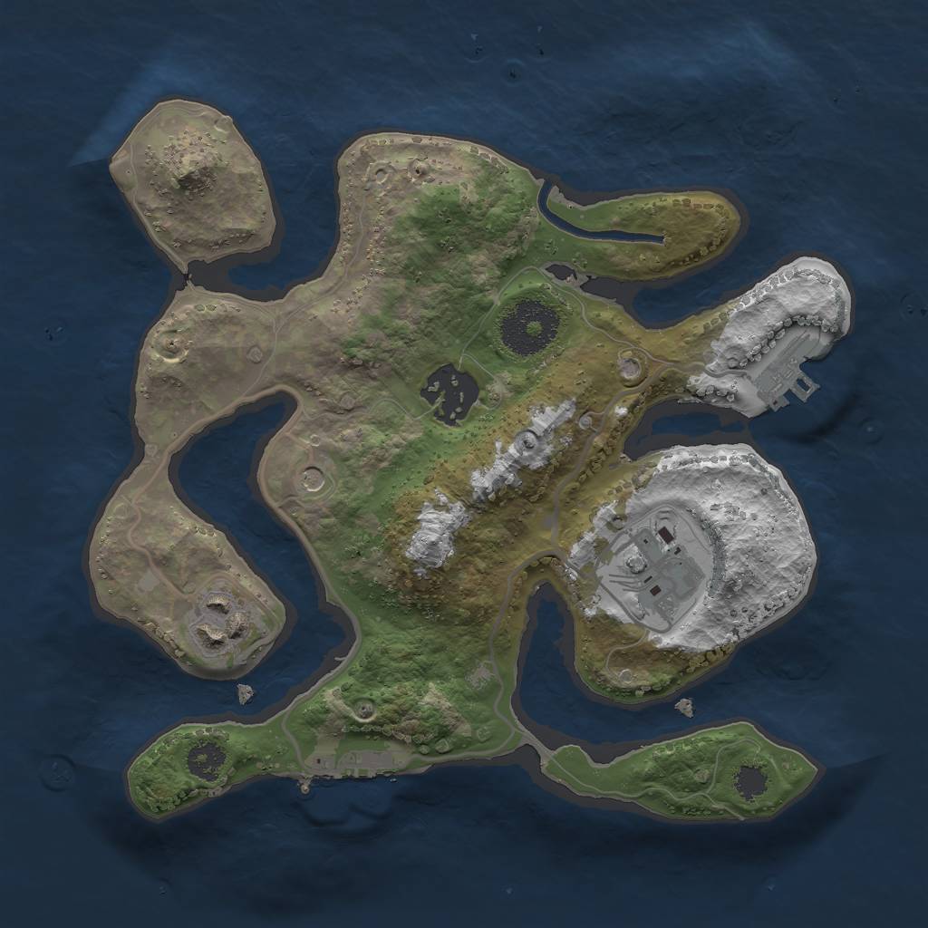 Rust Map: Procedural Map, Size: 2500, Seed: 658004, 8 Monuments