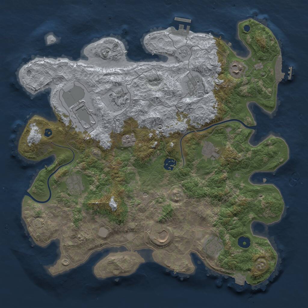 Rust Map: Procedural Map, Size: 3750, Seed: 103576728, 16 Monuments