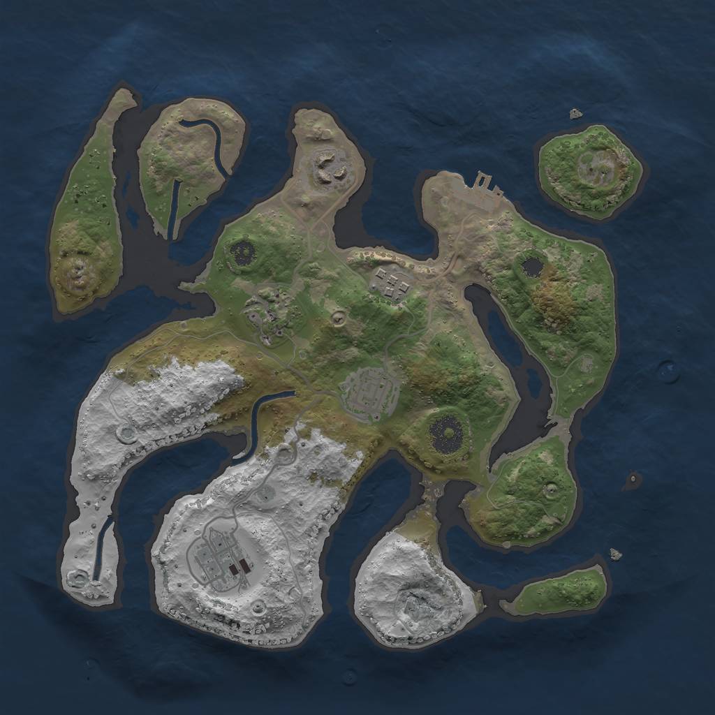 Rust Map: Procedural Map, Size: 3000, Seed: 1668557118, 8 Monuments