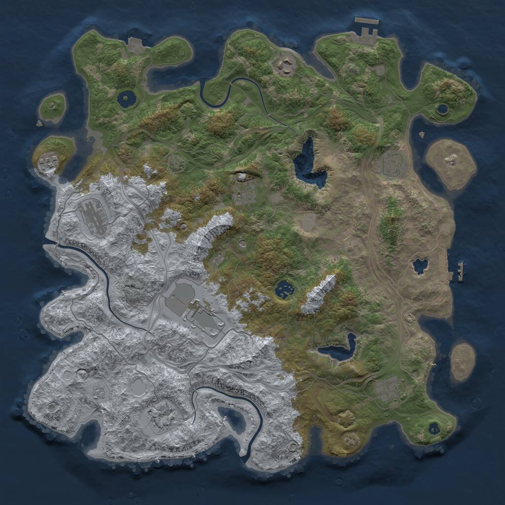 Rust Map: Procedural Map, Size: 4250, Seed: 1627956025, 15 Monuments