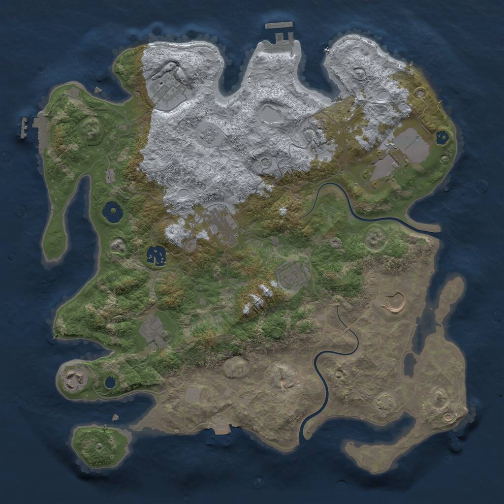 Rust Map: Procedural Map, Size: 3700, Seed: 20072021, 15 Monuments