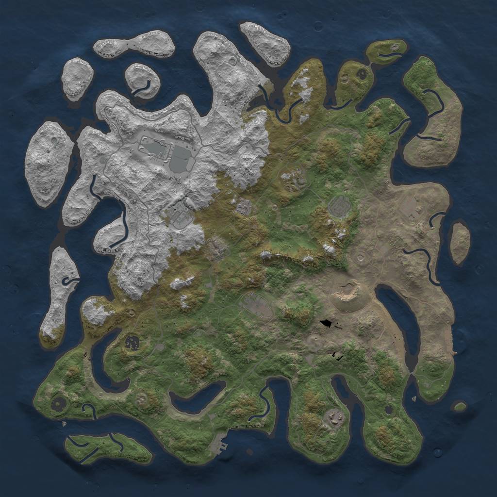 Rust Map: Procedural Map, Size: 5000, Seed: 3540156, 15 Monuments