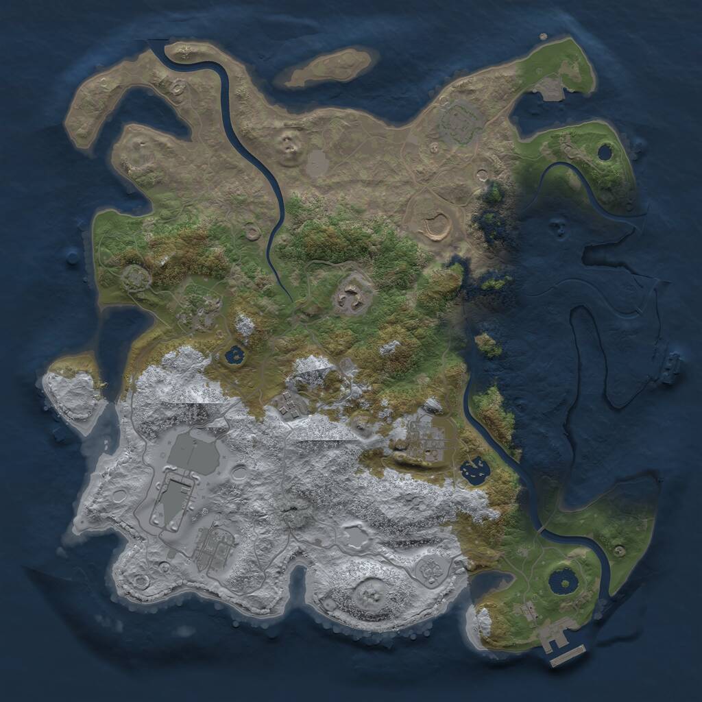 Rust Map: Procedural Map, Size: 3800, Seed: 45678934, 15 Monuments